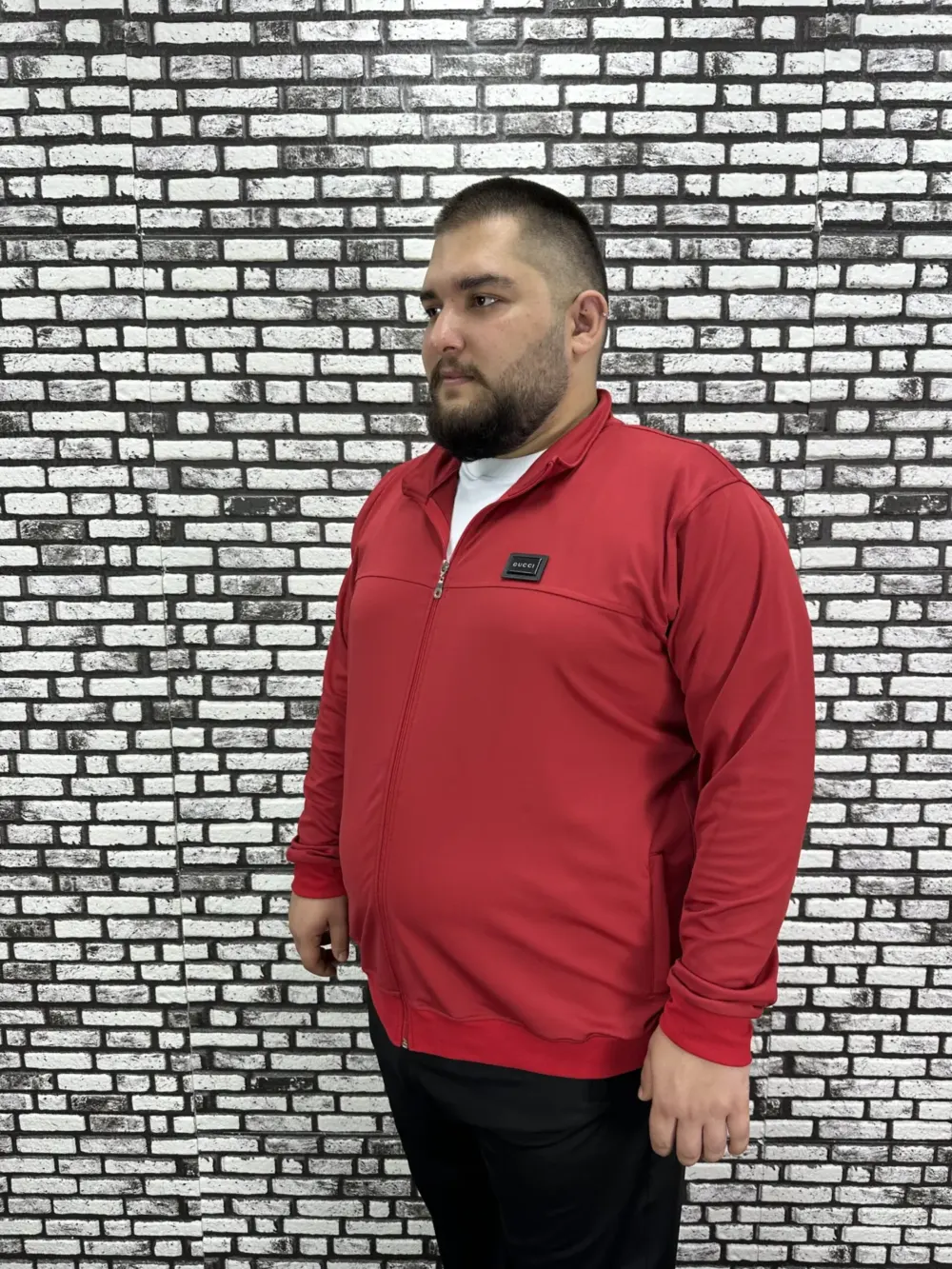 Büyük Beden Erkek Dalgıç Kumaş Eşofman Takımı Lastikli Düz Paça