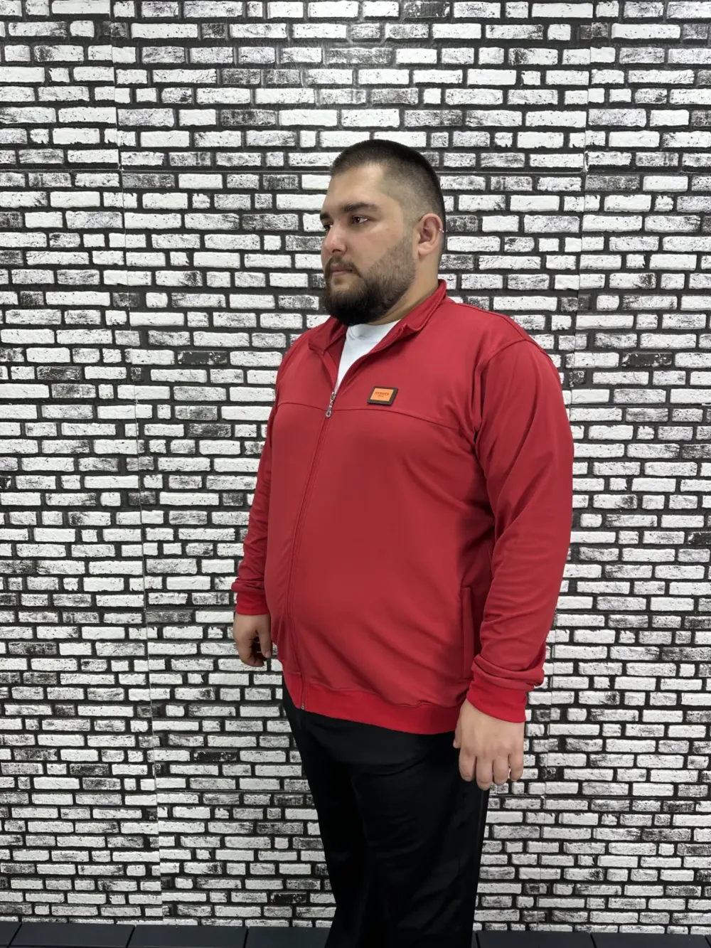 Büyük Beden Erkek Dalgıç Kumaş Eşofman Takımı Lastikli Düz Paça