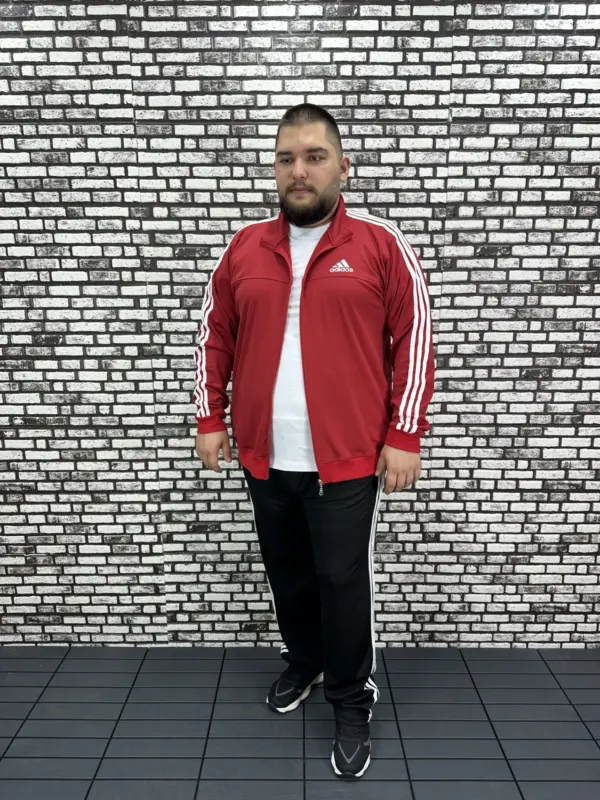 Büyük Beden Erkek Dalgıç Kumaş Eşofman Takımı Şeritli Lastikli Düz Paça / ÜSTÜ BASKI ALTI BASKISIZ.