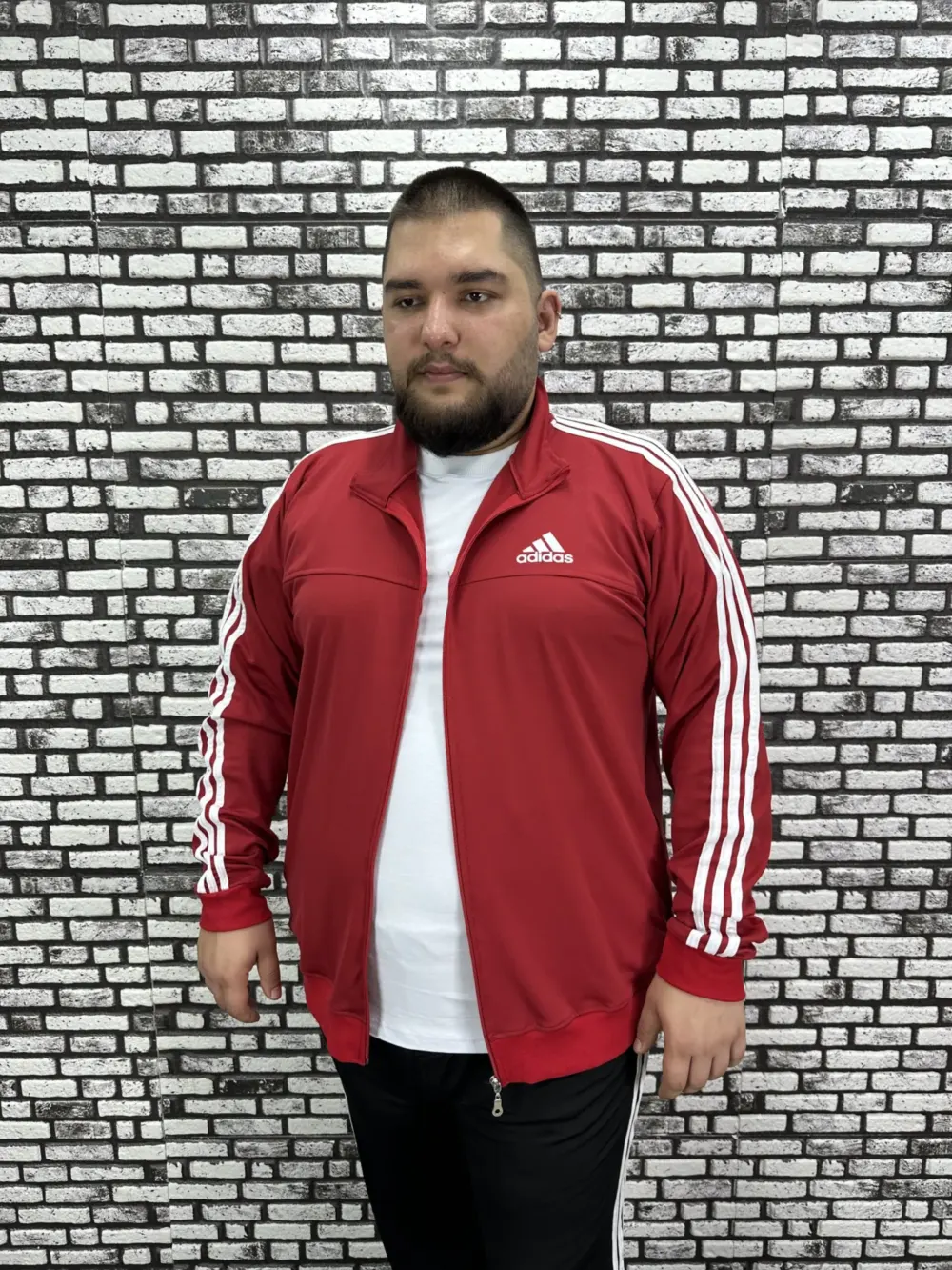 Büyük Beden Erkek Dalgıç Kumaş Eşofman Takımı Şeritli Lastikli Düz Paça / ÜSTÜ BASKI ALTI BASKISIZ.