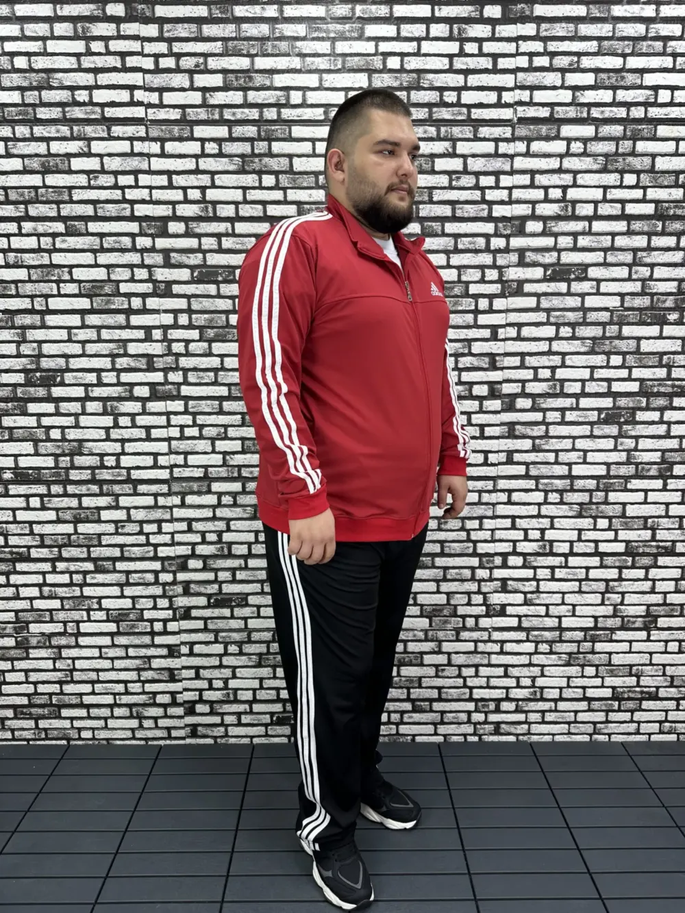 Büyük Beden Erkek Dalgıç Kumaş Eşofman Takımı Şeritli Lastikli Düz Paça / ÜSTÜ BASKI ALTI BASKISIZ.