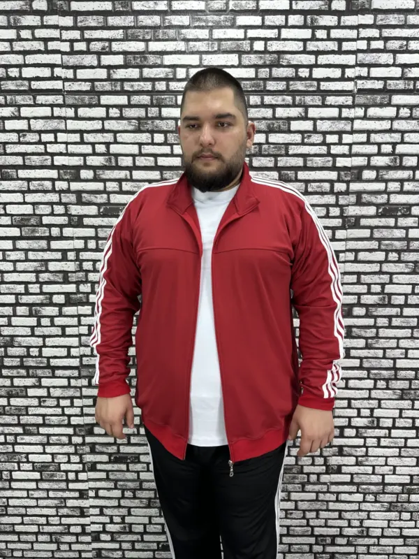 Büyük Beden Erkek Dalgıç Kumaş Baskısız Şeritli Hırka / Sadece Hırka Fiyatı.