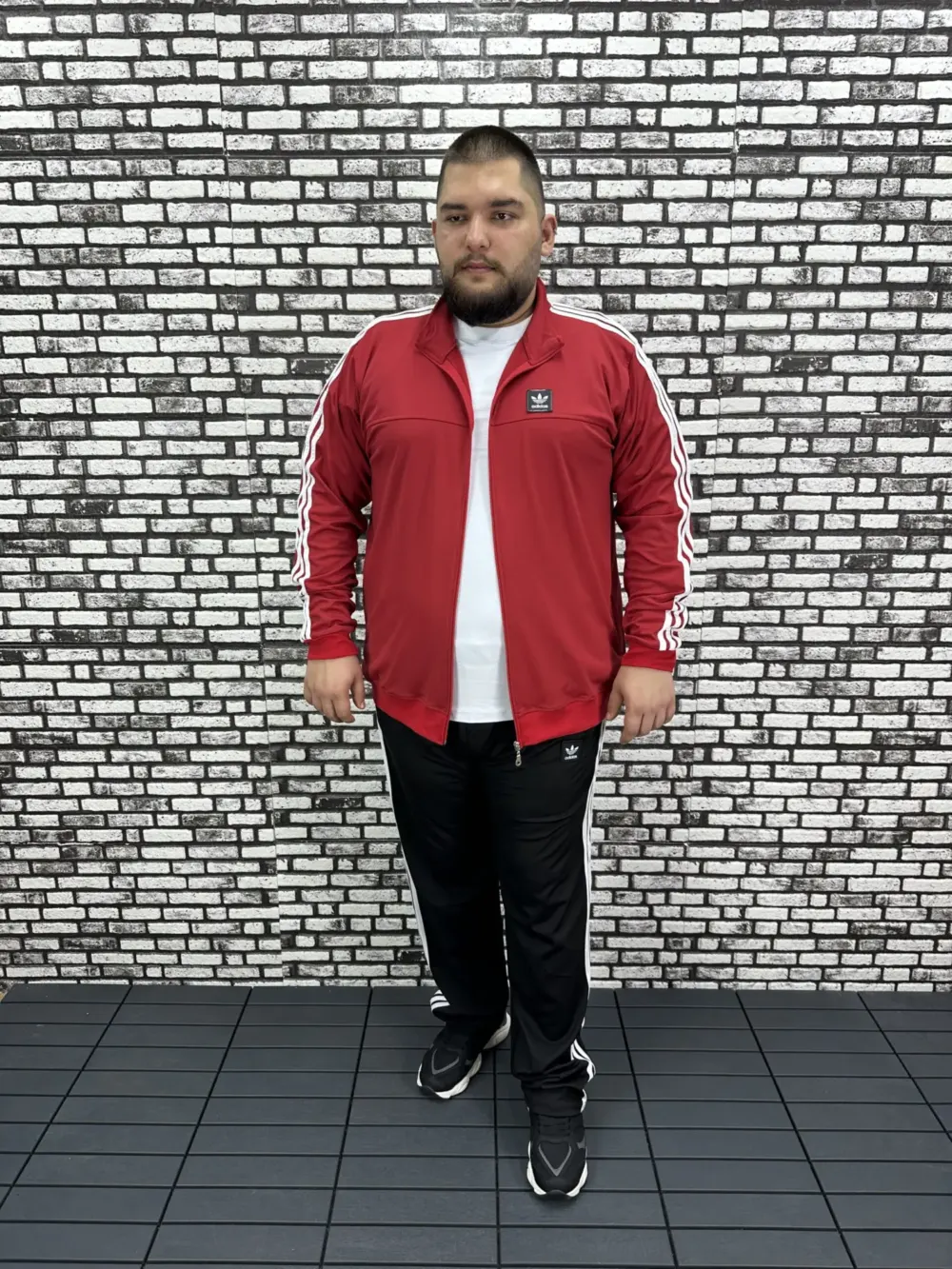 Büyük Beden Erkek Dalgıç Kumaş Eşofman Takımı Şeritli Kauçuk Dikiş Lastikli Düz Paça