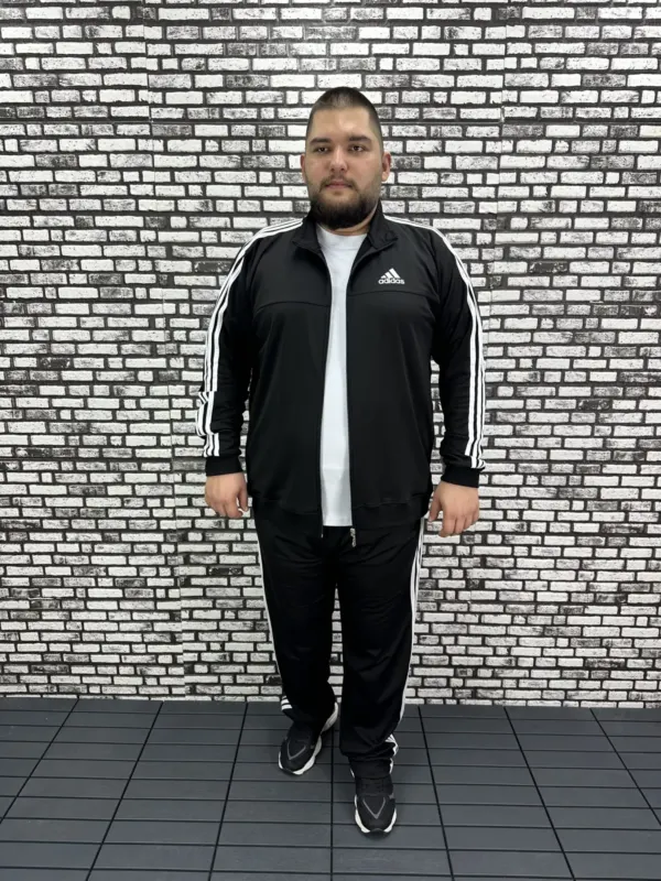 Büyük Beden Erkek Dalgıç Kumaş Eşofman Takımı Şeritli Lastikli Düz Paça / ÜSTÜ BASKI ALTI BASKISIZ.
