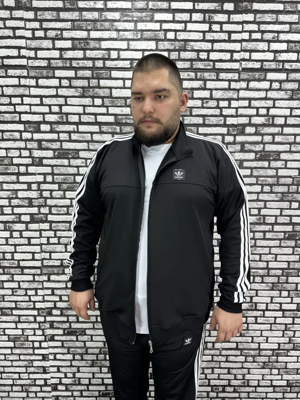 Büyük Beden Erkek Dalgıç Kumaş Eşofman Takımı Şeritli Kauçuk Dikiş Lastikli Düz Paça