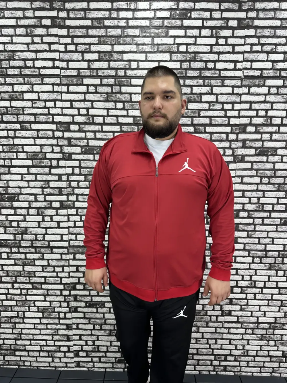 Büyük Beden Erkek Dalgıç Kumaş Eşofman Takımı Dijital Baskı Lastikli Düz Paça