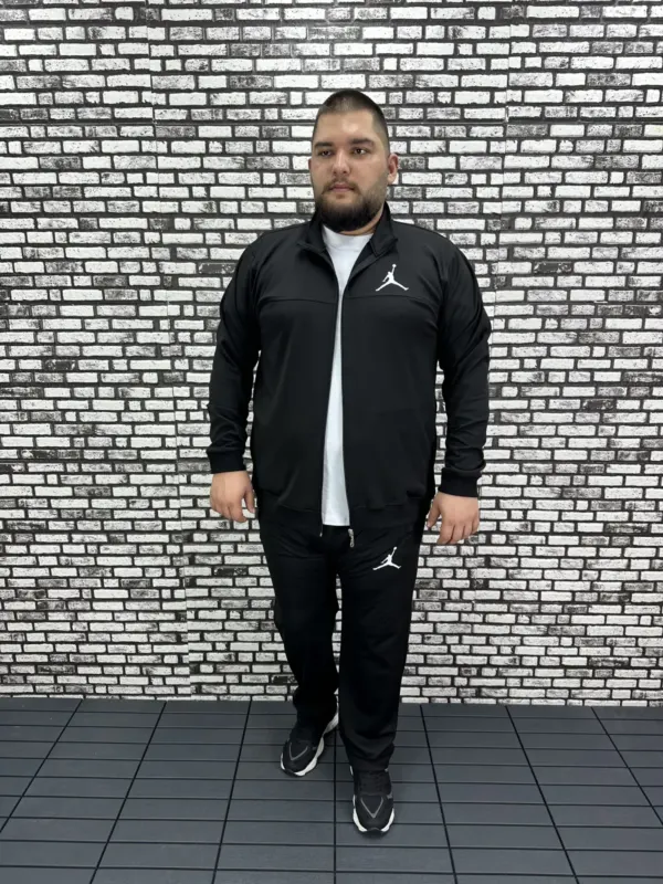 Büyük Beden Erkek Dalgıç Kumaş Eşofman Takımı Dijital Baskı Lastikli Düz Paça