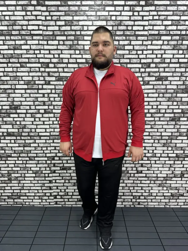Büyük Beden Erkek Dalgıç Kumaş Eşofman Takımı Kabartma Baskı Lastikli Düz Paça