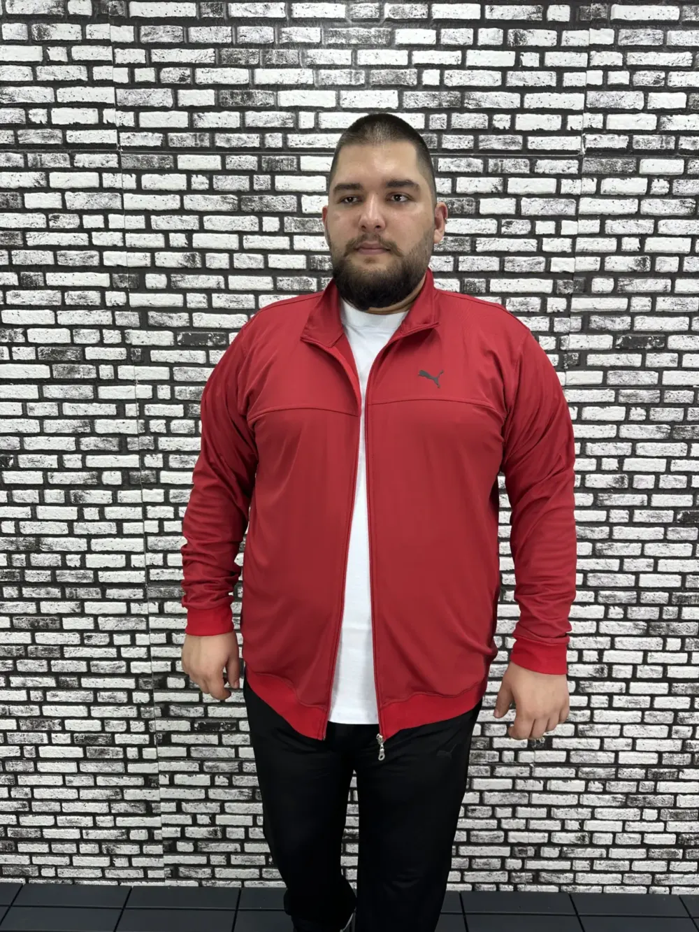 Büyük Beden Erkek Dalgıç Kumaş Eşofman Takımı Kabartma Baskı Lastikli Düz Paça