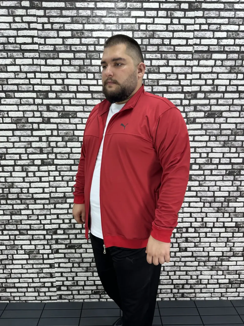 Büyük Beden Erkek Dalgıç Kumaş Eşofman Takımı Kabartma Baskı Lastikli Düz Paça
