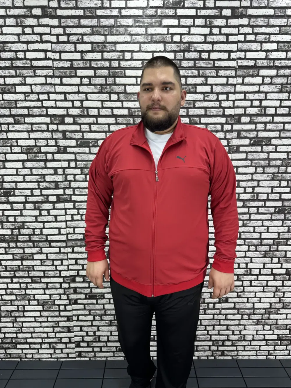 Büyük Beden Erkek Dalgıç Kumaş Eşofman Takımı Kabartma Baskı Lastikli Düz Paça