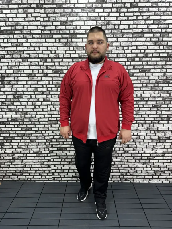 Büyük Beden Erkek Dalgıç Kumaş Eşofman Takımı Kabartma Baskı Lastikli Düz Paça