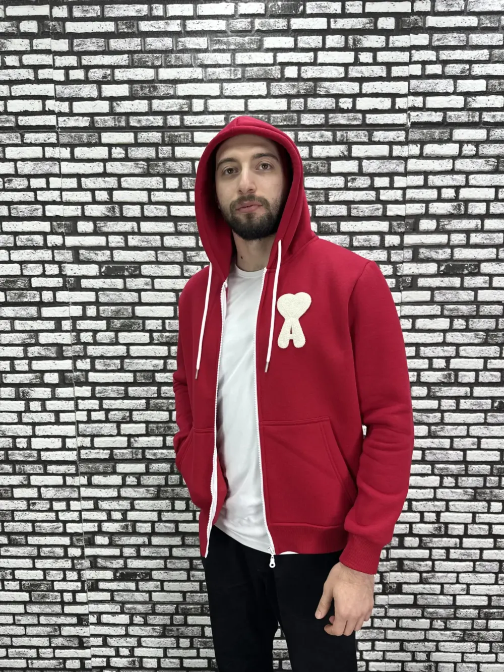 Küçük Beden 6 Renk 3 İplik Şardonlu Kapüşonlu Kanguru Cep  Hırka Erkek/Kadın