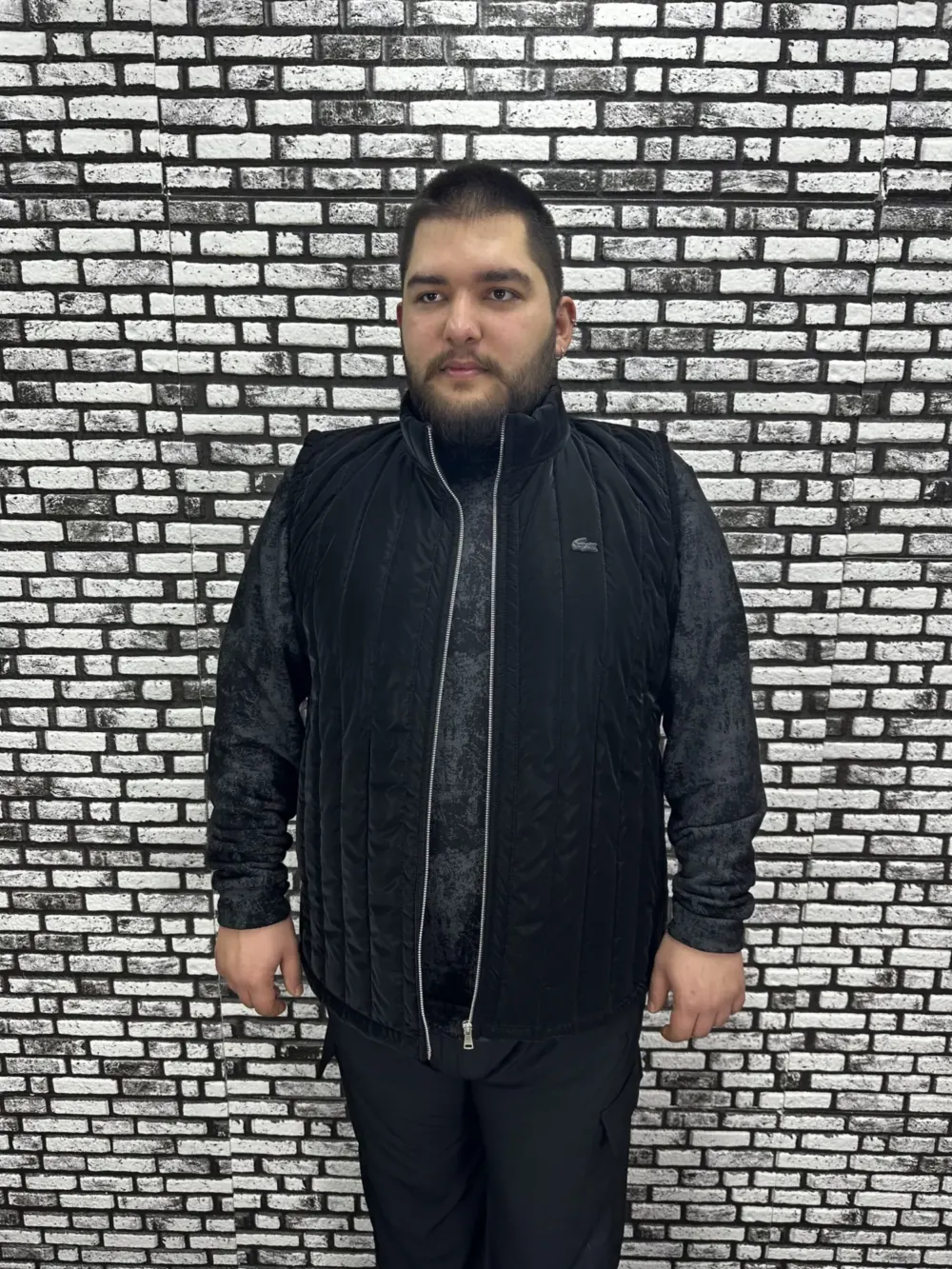 Büyük Beden Erkek Yeni Model Şişme Yelek İçi Astarlı Koyu Amblem