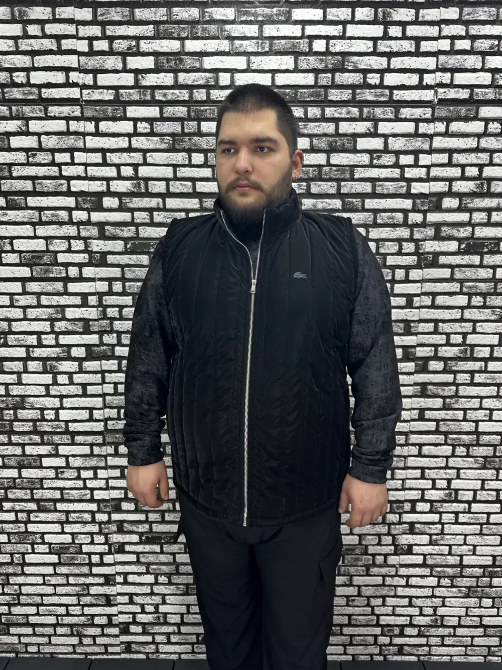 Büyük Beden Erkek Yeni Model Şişme Yelek İçi Astarlı Koyu Amblem