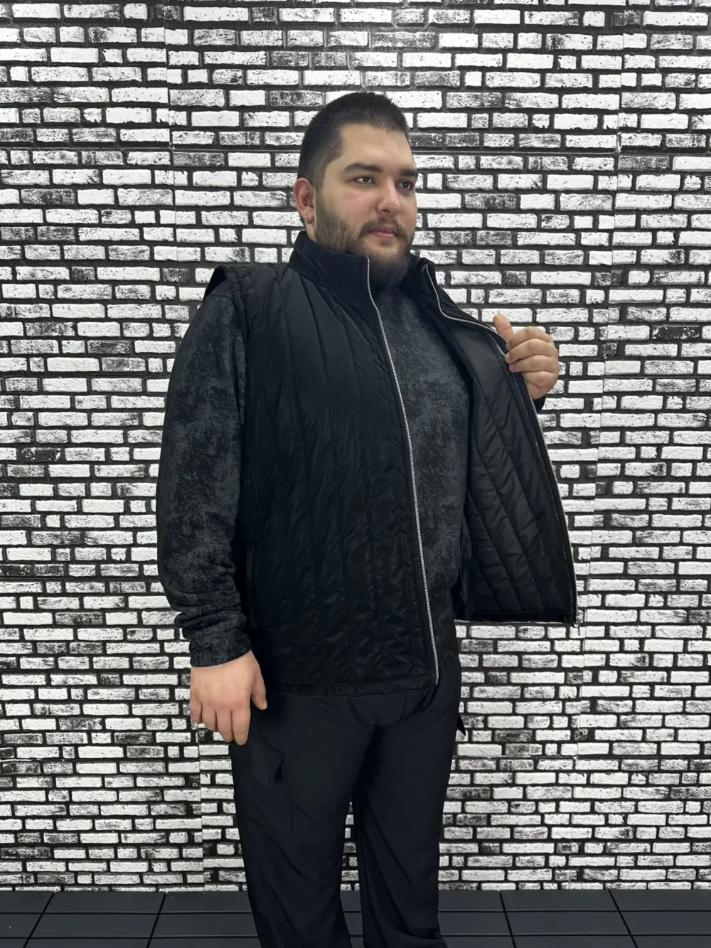 Büyük Beden Erkek Yeni Model Şişme Yelek İçi Astarlı