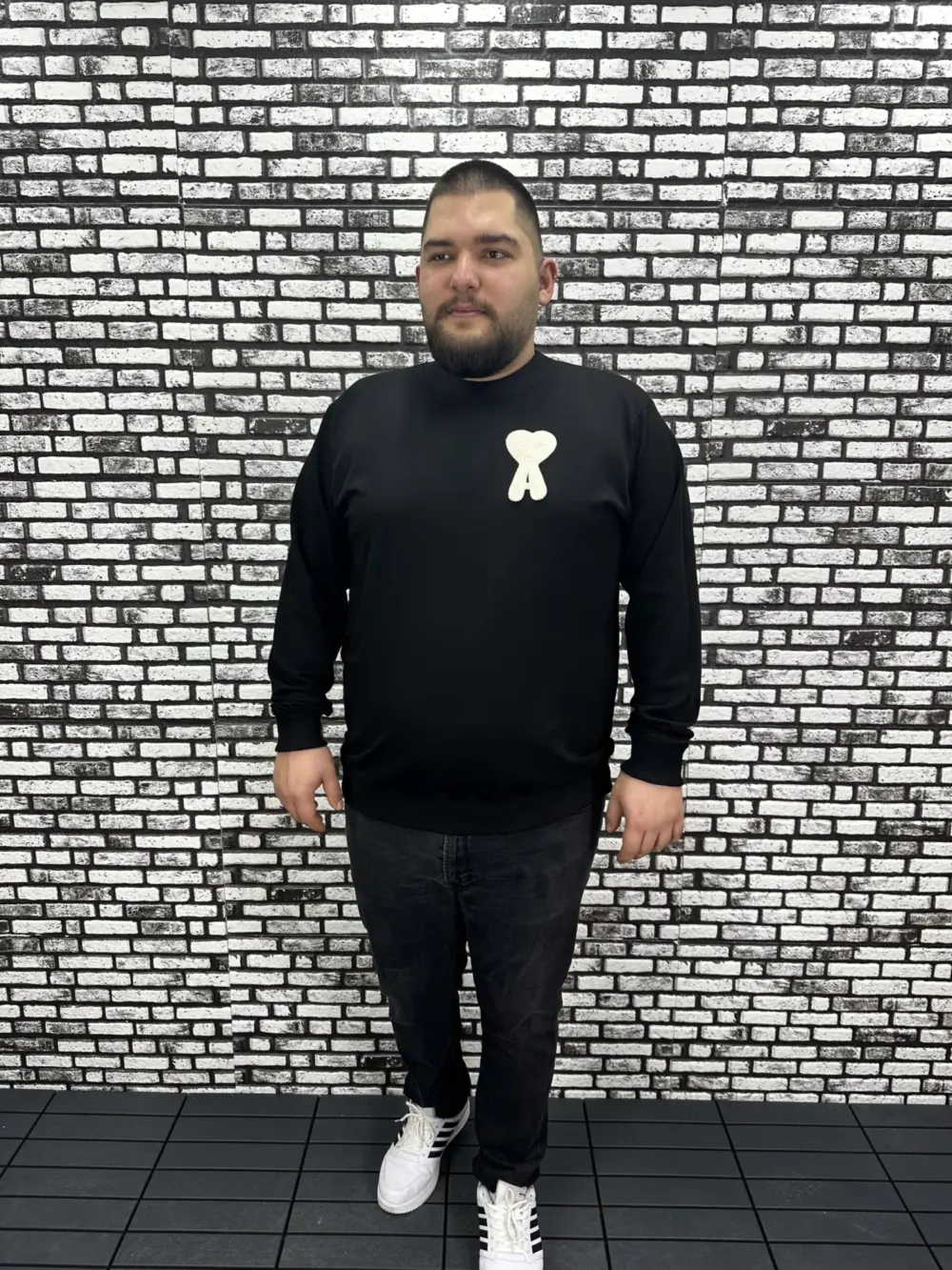 Büyük Beden Erkek Yeni Sezon Sweat Beyaz Kırmızı Siyah Lacivert Renk Dikiş Amblem
