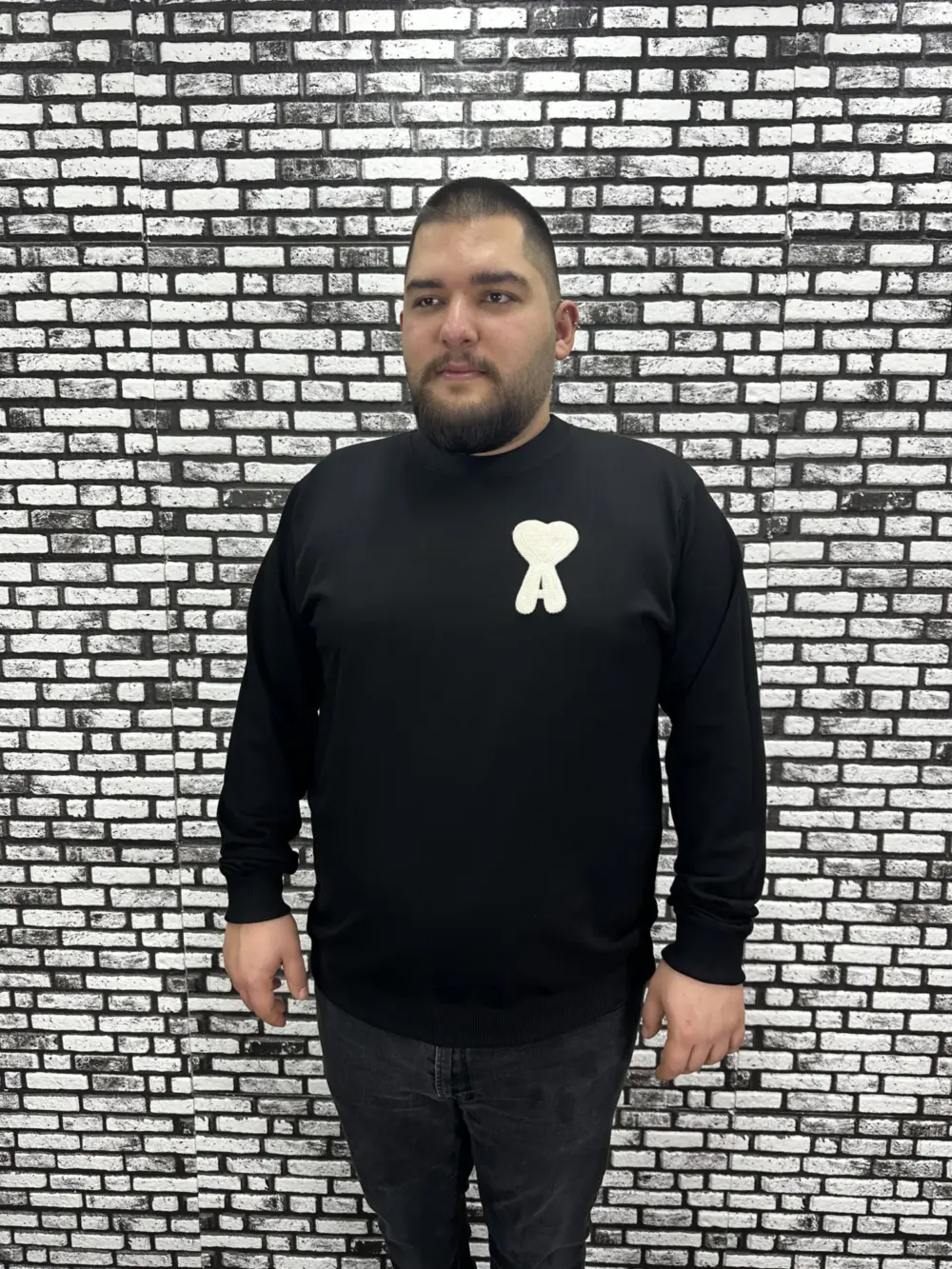 Büyük Beden Erkek Yeni Sezon Sweat Beyaz Kırmızı Siyah Lacivert Renk Dikiş Amblem