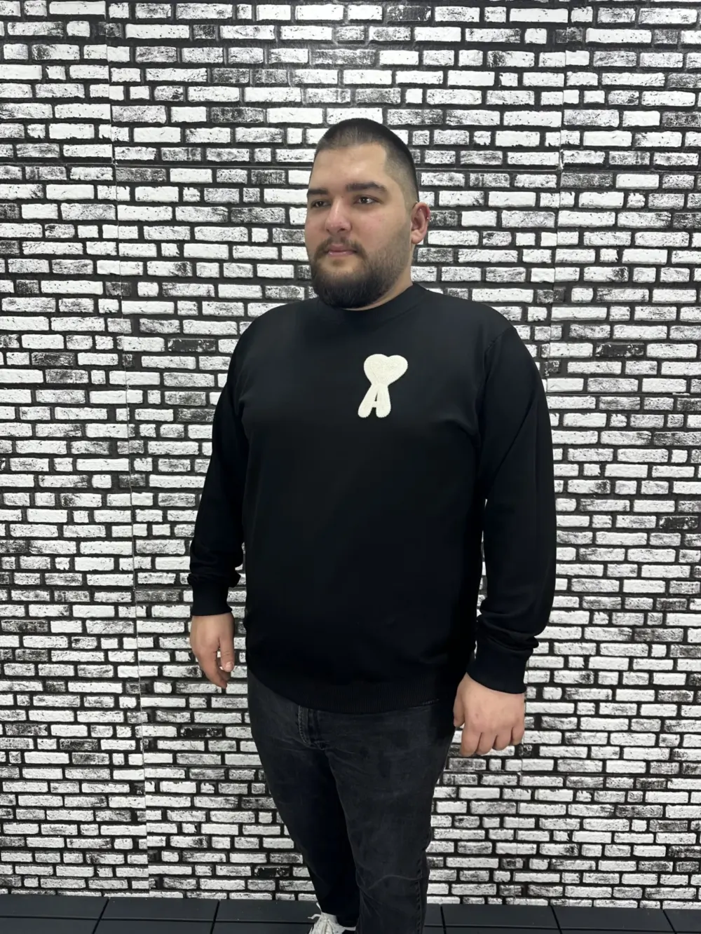 Büyük Beden Erkek Yeni Sezon Sweat Beyaz Kırmızı Siyah Lacivert Renk Dikiş Amblem