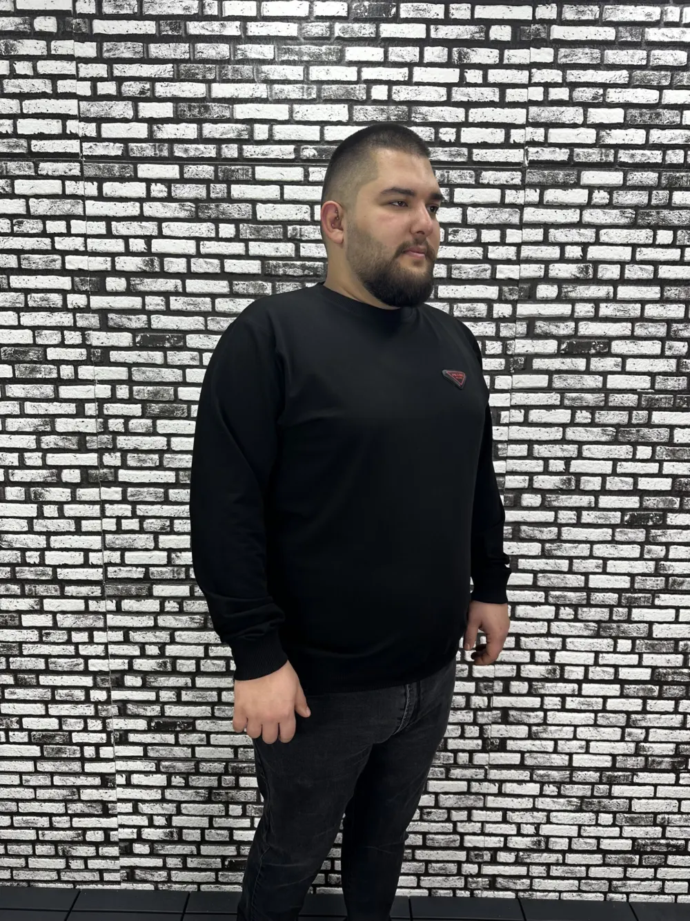 Büyük Beden Erkek Yeni Sezon Sweat Beyaz Kırmızı Siyah Lacivert Renk Dikiş Amblem