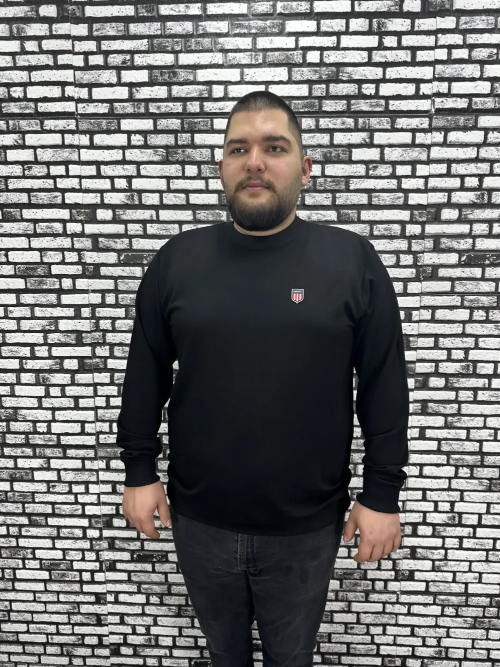 Büyük Beden Erkek Yeni Sezon Sweat Beyaz Kırmızı Siyah Lacivert Renk Dikiş Amblem