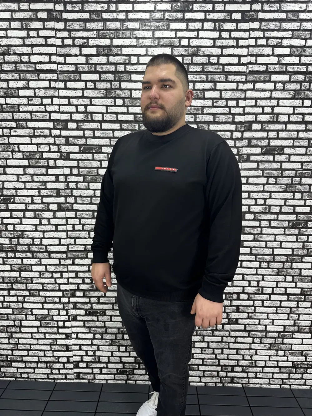 Büyük Beden Erkek Yeni Sezon Sweat Beyaz Kırmızı Siyah Lacivert Renk Dikiş Amblem