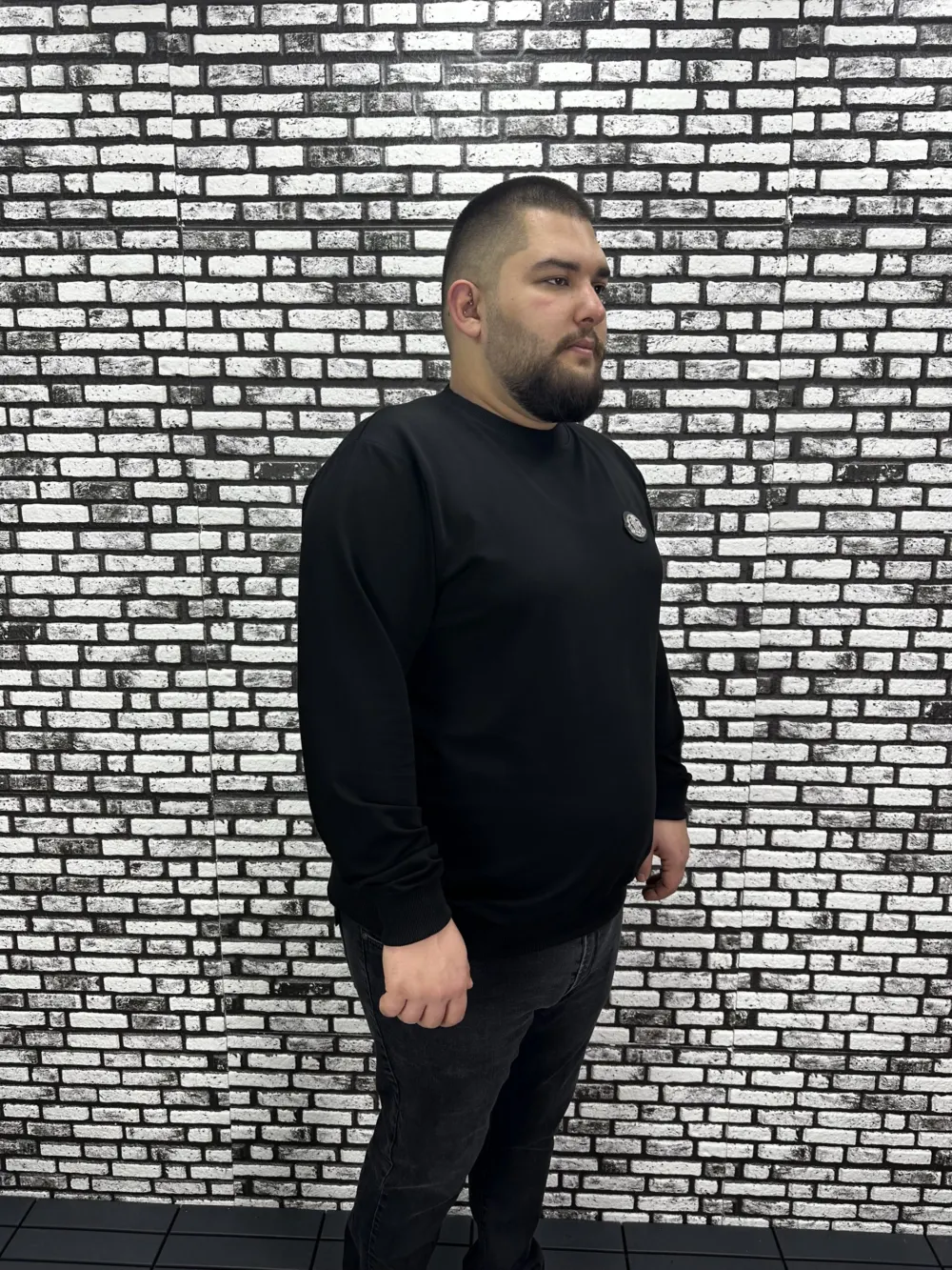 Büyük Beden Erkek Yeni Sezon Sweat Beyaz Kırmızı Siyah Lacivert Renk Dikiş Amblem