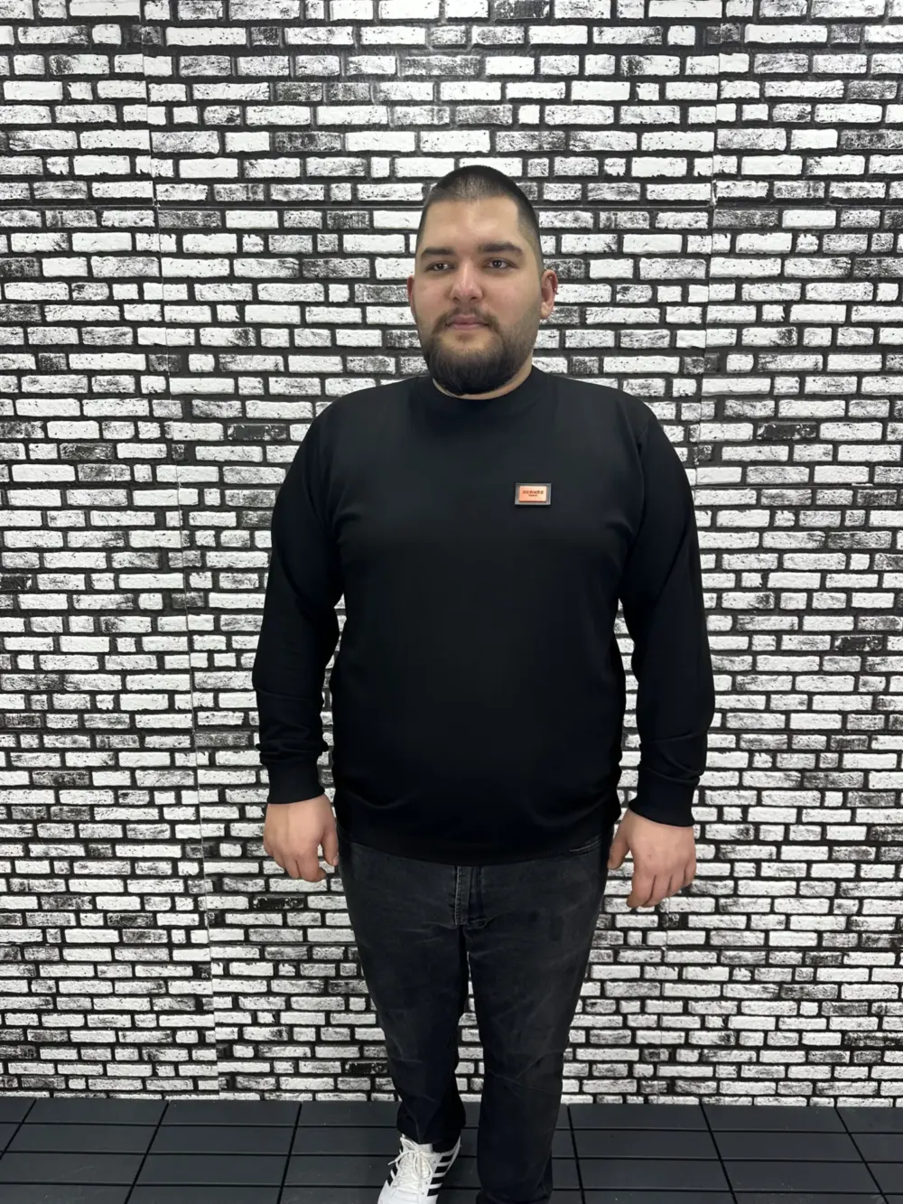 Büyük Beden Erkek Yeni Sezon Sweat Beyaz Kırmızı Siyah Lacivert Renk Dikiş Amblem