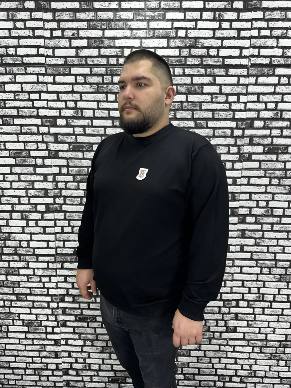 Büyük Beden Erkek Yeni Sezon Sweat Beyaz Kırmızı Siyah Lacivert Renk Dikiş Amblem