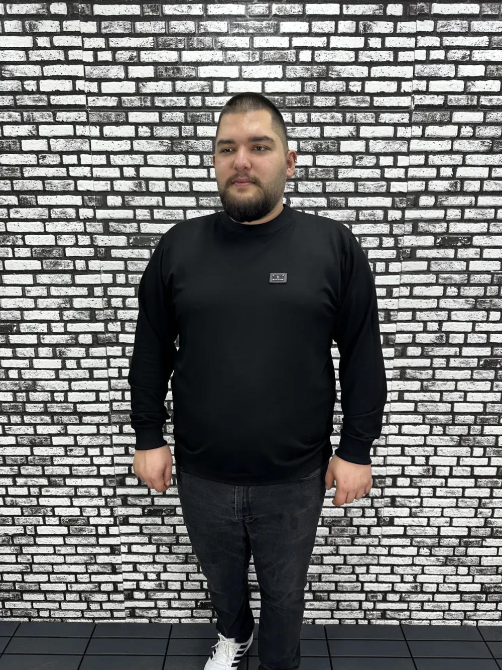 Büyük Beden Erkek Yeni Sezon Sweat Beyaz Kırmızı Siyah Lacivert Renk Dikiş Amblem