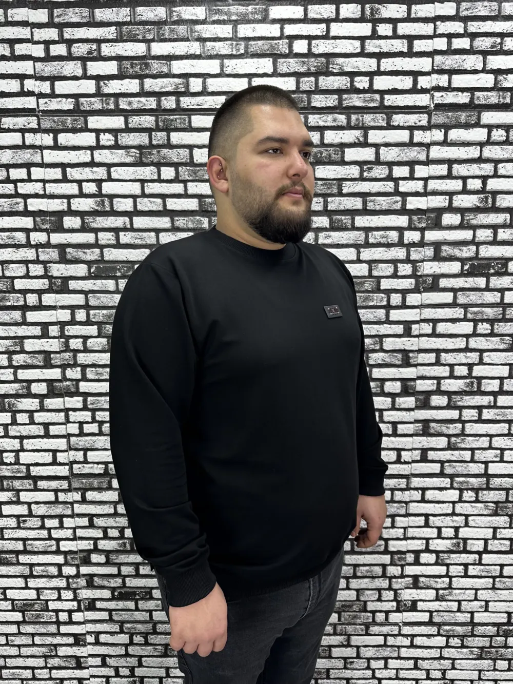 Büyük Beden Erkek Yeni Sezon Sweat Beyaz Kırmızı Siyah Lacivert Renk Dikiş Amblem
