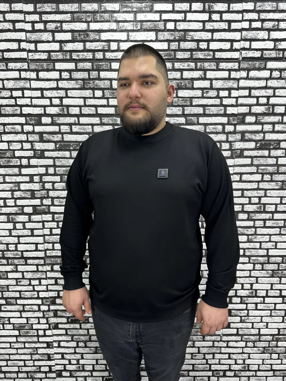 Büyük Beden Erkek Yeni Sezon Sweat Beyaz Kırmızı Siyah Lacivert Renk Dikiş Amblem