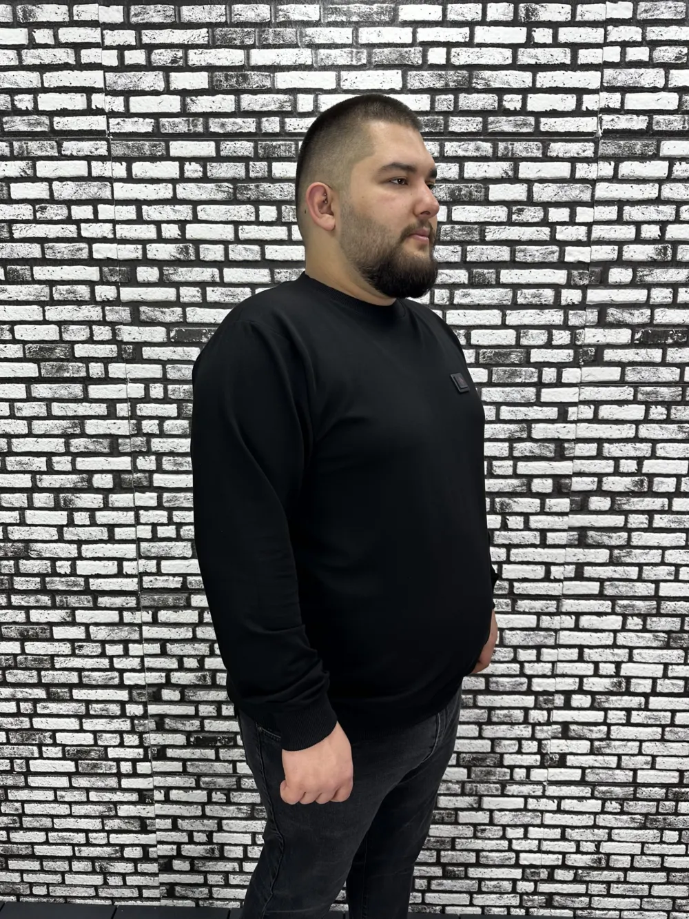 Büyük Beden Erkek Yeni Sezon Sweat Beyaz Kırmızı Siyah Lacivert Renk Dikiş Amblem