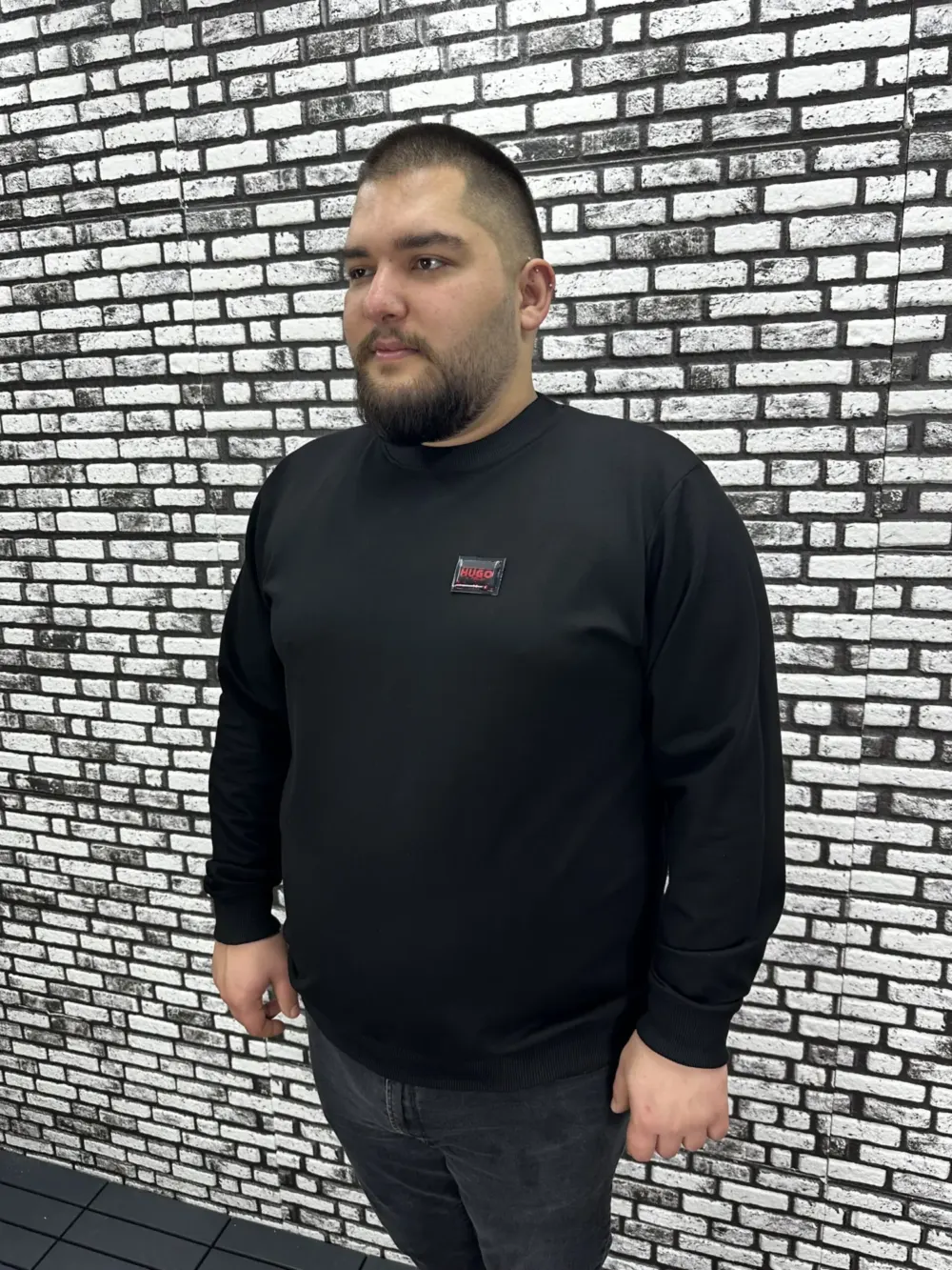 Büyük Beden Erkek Yeni Sezon Sweat Beyaz Kırmızı Siyah Lacivert Renk Dikiş Amblem