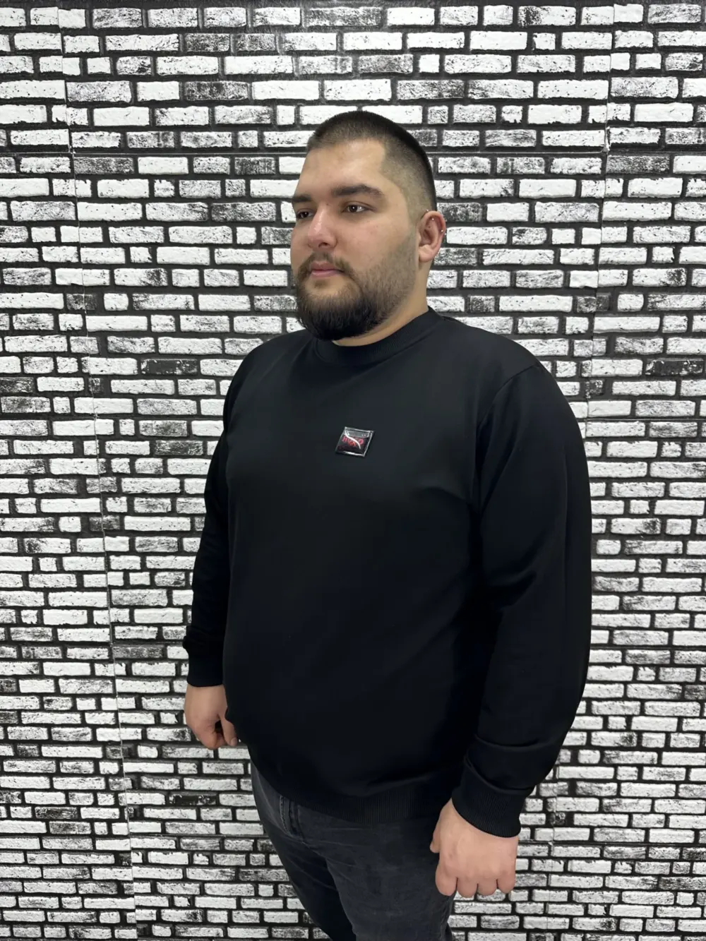 Büyük Beden Erkek Yeni Sezon Sweat Beyaz Kırmızı Siyah Lacivert Renk Dikiş Amblem