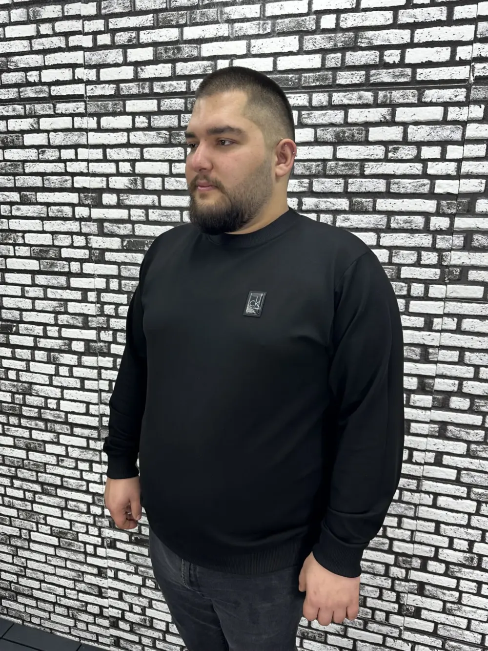 Büyük Beden Erkek Yeni Sezon Sweat Beyaz Kırmızı Siyah Lacivert Renk Dikiş Amblem