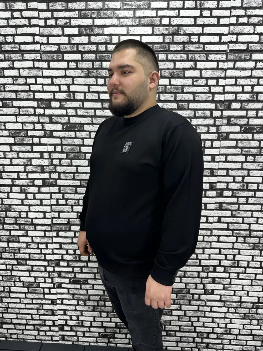 Büyük Beden Erkek Yeni Sezon Sweat Beyaz Kırmızı Siyah Lacivert Renk Dikiş Amblem