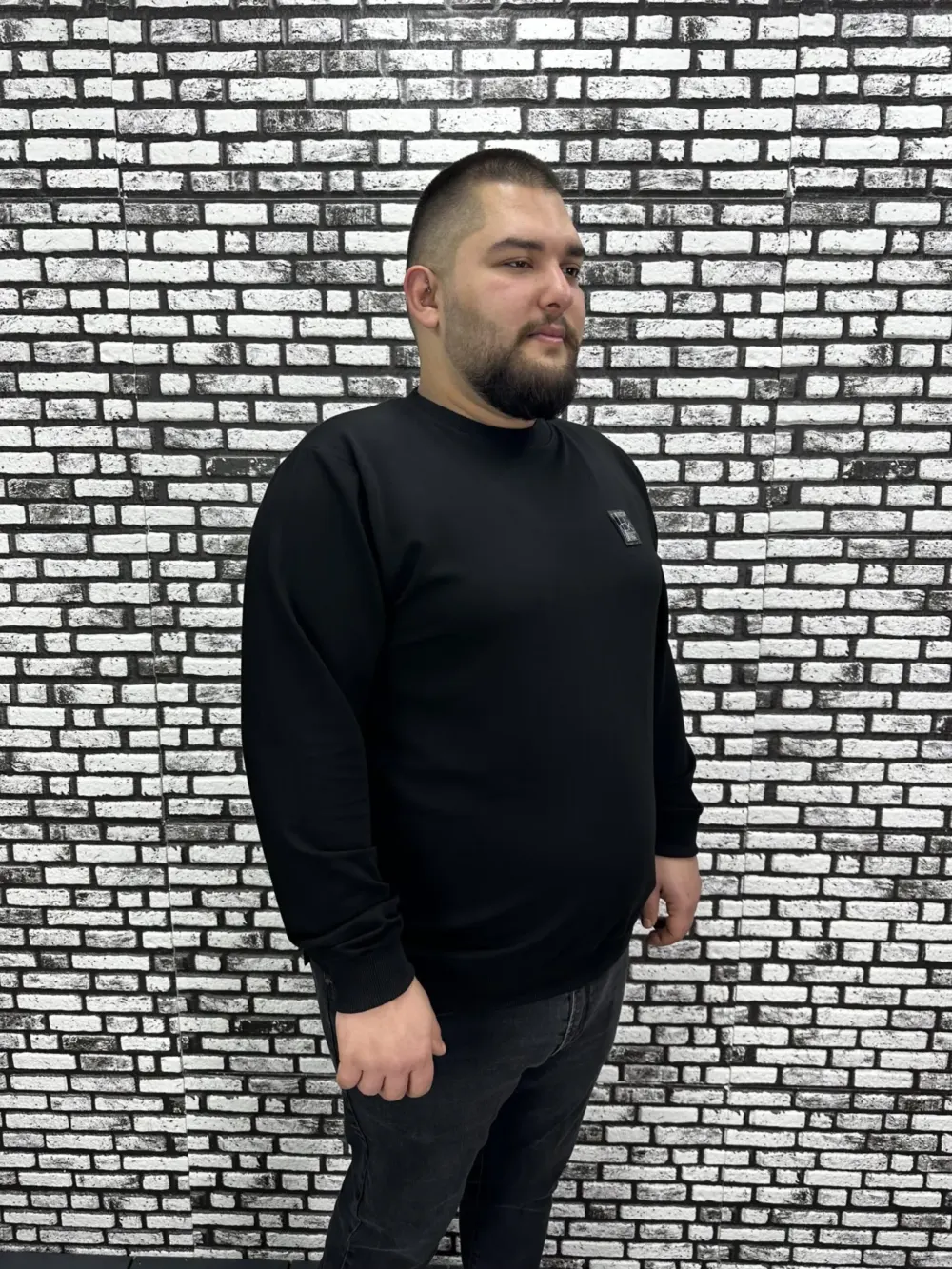 Büyük Beden Erkek Yeni Sezon Sweat Beyaz Kırmızı Siyah Lacivert Renk Dikiş Amblem