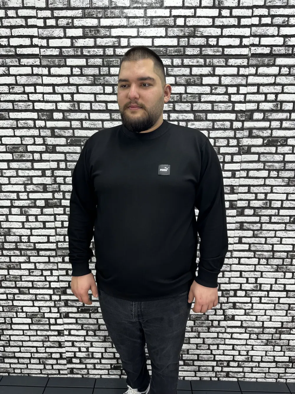 Büyük Beden Erkek Yeni Sezon Sweat Beyaz Kırmızı Siyah Lacivert Renk Dikiş Amblem