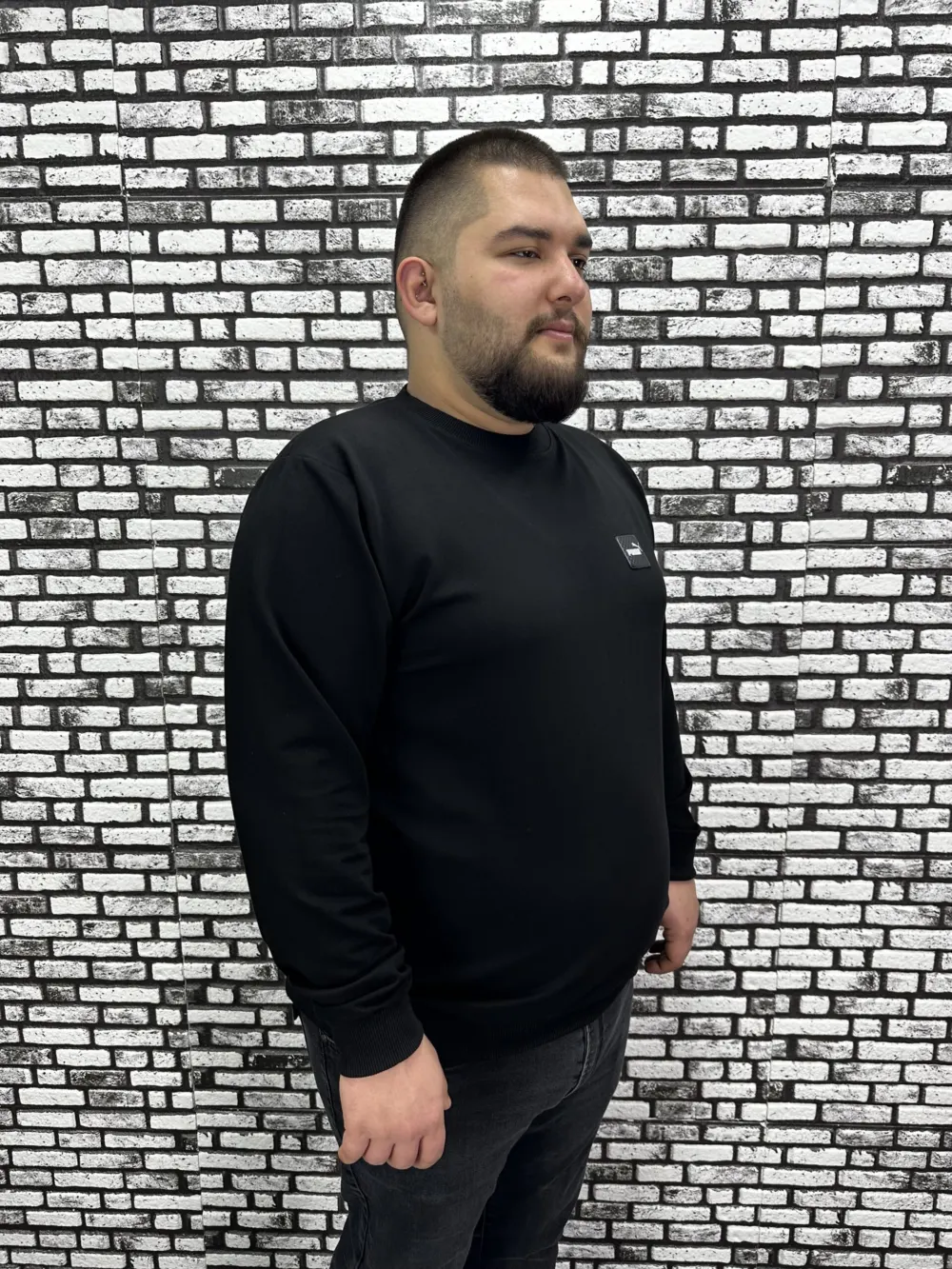 Büyük Beden Erkek Yeni Sezon Sweat Beyaz Kırmızı Siyah Lacivert Renk Dikiş Amblem