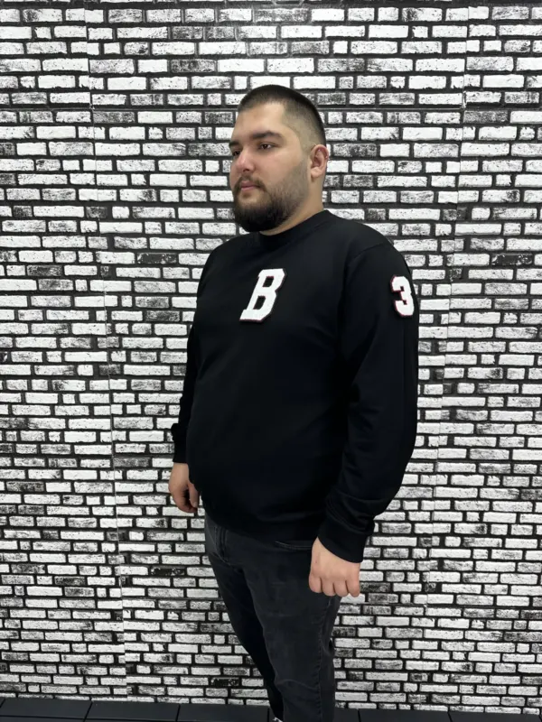 Büyük Beden Erkek Yeni Sezon Sweat Beyaz Kırmızı Siyah Lacivert Renk Dikiş Amblem