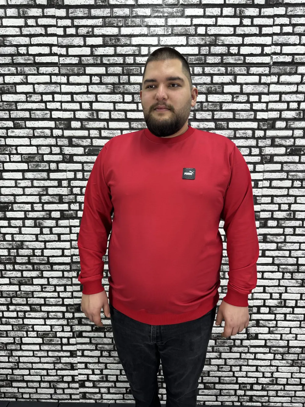 Büyük Beden Erkek Yeni Sezon Sweat Beyaz Kırmızı Siyah Lacivert Renk Dikiş Amblem