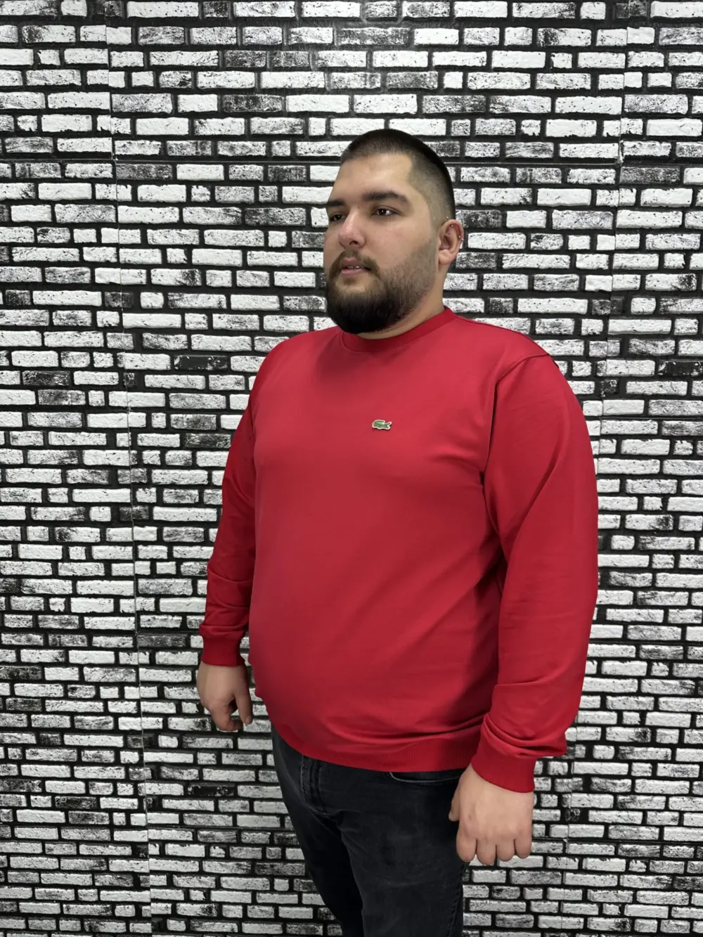Büyük Beden Erkek Yeni Sezon Sweat Beyaz Kırmızı Siyah Lacivert Renk Dikiş Amblem