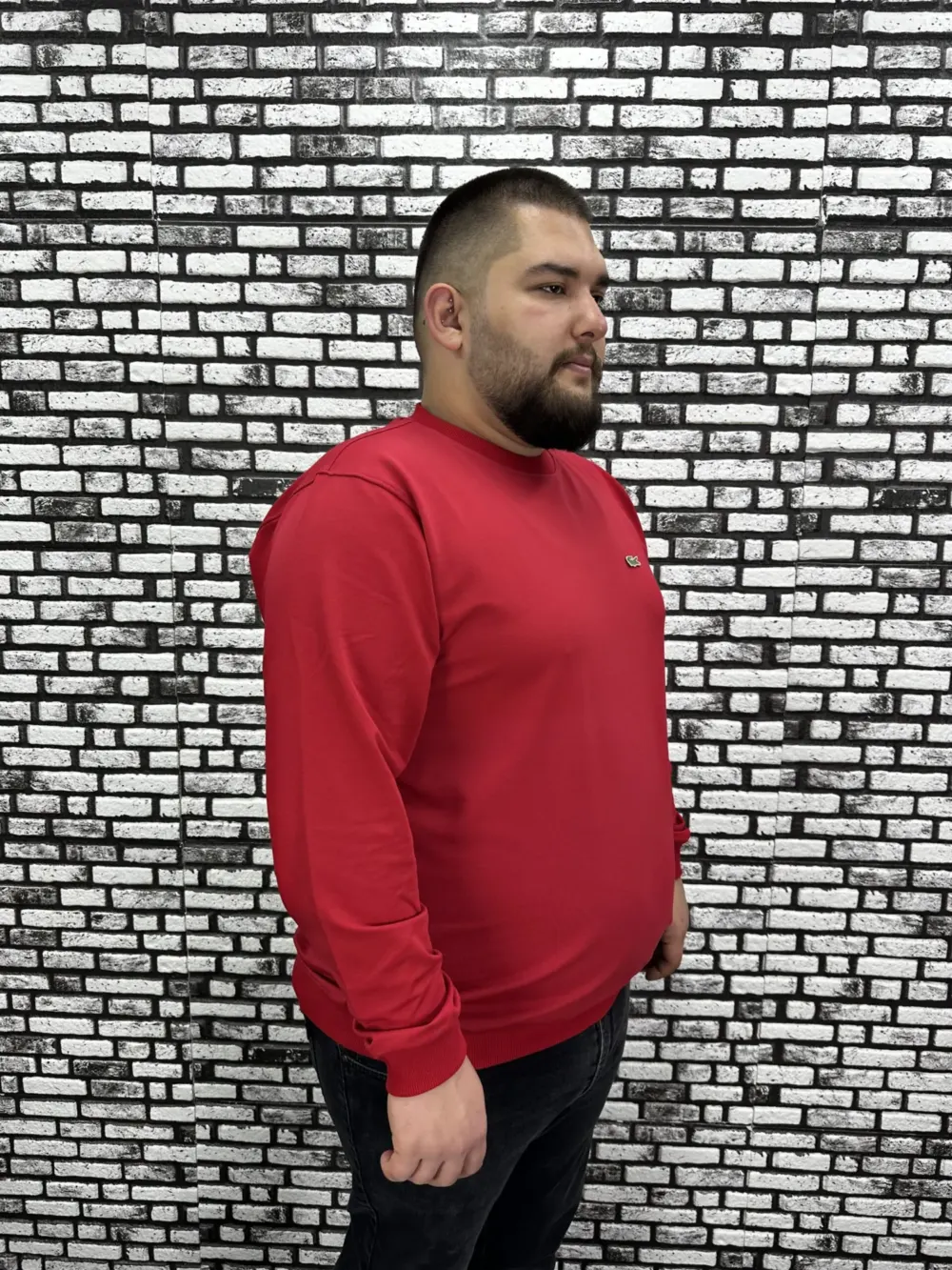 Büyük Beden Erkek Yeni Sezon Sweat Beyaz Kırmızı Siyah Lacivert Renk Dikiş Amblem
