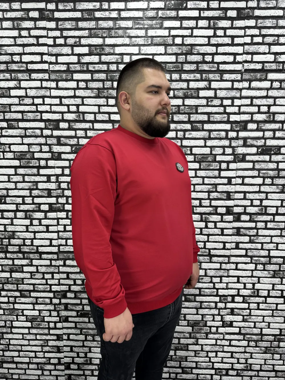 Büyük Beden Erkek Yeni Sezon Sweat Beyaz Kırmızı Siyah Lacivert Renk Dikiş Amblem