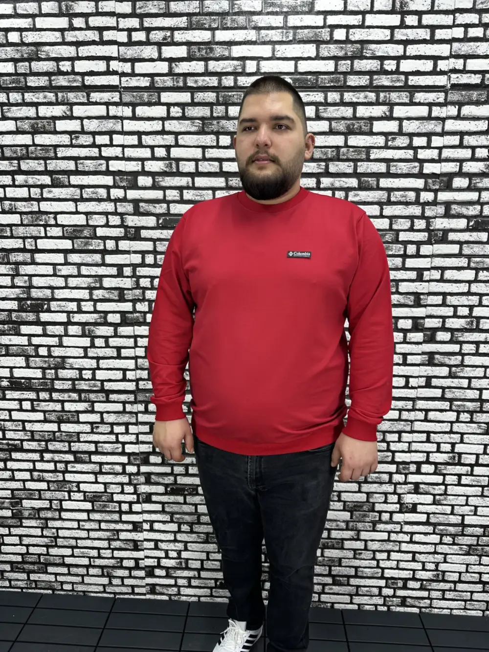 Büyük Beden Erkek Yeni Sezon Sweat Beyaz Kırmızı Siyah Lacivert Renk Dikiş Amblem