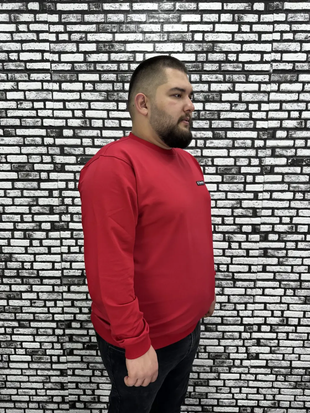 Büyük Beden Erkek Yeni Sezon Sweat Beyaz Kırmızı Siyah Lacivert Renk Dikiş Amblem