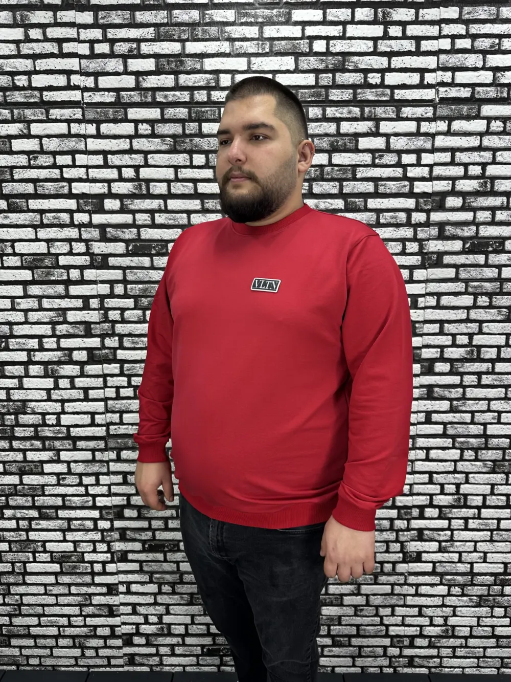 Büyük Beden Erkek Yeni Sezon Sweat Beyaz Kırmızı Siyah Lacivert Renk Dikiş Amblem