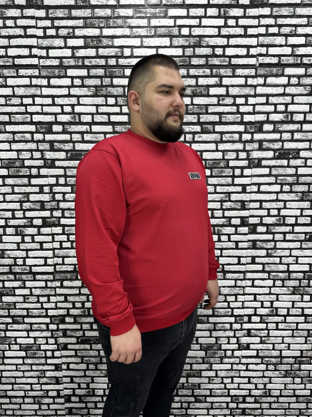 Büyük Beden Erkek Yeni Sezon Sweat Beyaz Kırmızı Siyah Lacivert Renk Dikiş Amblem