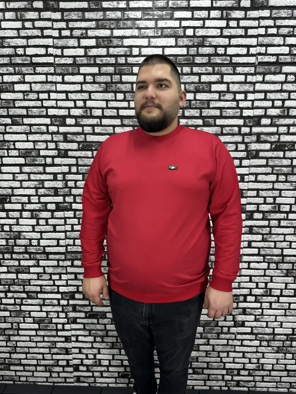 Büyük Beden Erkek Yeni Sezon Sweat Beyaz Kırmızı Siyah Lacivert Renk Dikiş Amblem